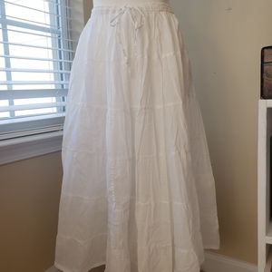 White Cotton Gauze Skirt